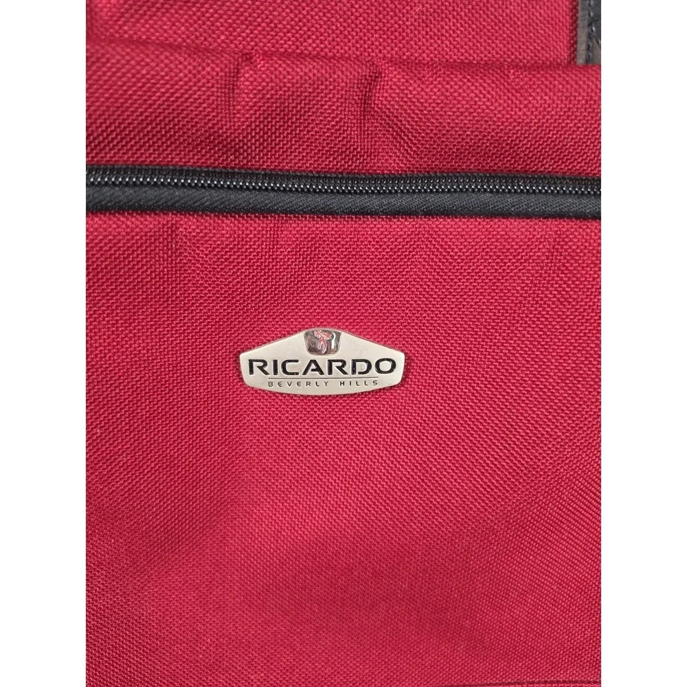 Ricardo Beverly Hills Carry On Bag Luggage Tote Messenger Shoulder Crossbody Red
